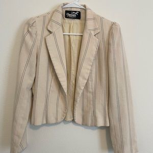 Striped cream blazer
